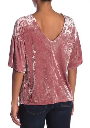 Nordstrom Rack Bobeau Emma Flutter Sleeve Velour Top