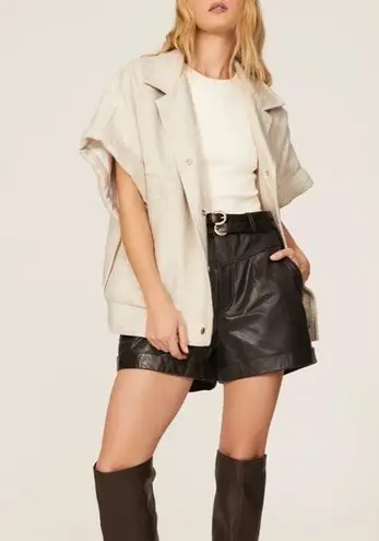 IRO Ilija Linen Jacket Off White Snap Buttons size FR 36 US 4 Short Sleeves