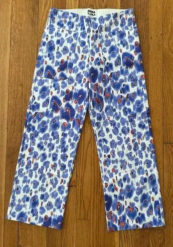 nwt BIMBA Y Lola abstract animal spots colorful straight leg ankle pant S Blue Size XS