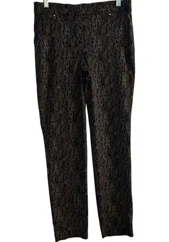 89th & Madison Women's M Snake Skin Print Jeggings Black Stretchy Fit Gray Size M