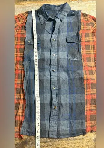 Urban Renewal Reworked and vintage Plaid Women's Button Down Shirt