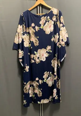 Ashley Stewart B28-Women's Dress Size 26/28 Navy Floral