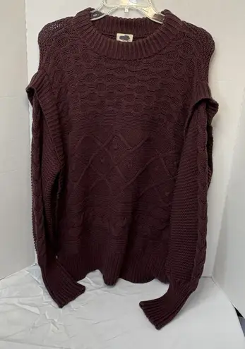 a.n.a  Sweater Women's L Burnished Burgundy Long Sleeve Crew Neck - Image 1