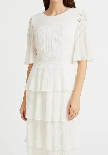 The Clothing Company Cream A-Line Flutter Sleeve Dress