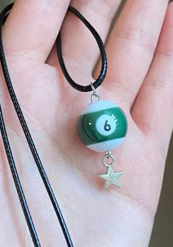 Handmade ball number 6 & star grunge funky style necklace🎲⭐️
