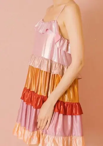 Storia Metallic Ruffle Party Dress