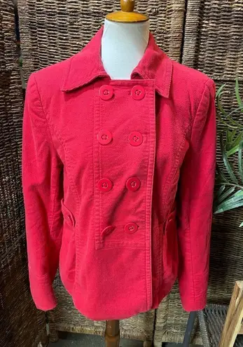 The Loft Double Button Breasted Jacket/Blazer Long Sleeve Red L Red Size L