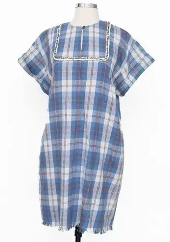 Sea New York Plaid Flannel Dress Size 4 Blue