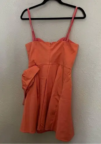 NWT ERIN by Erin Fetherston Strapless Taffeta Sweetheart Bow Dress in Flame 6