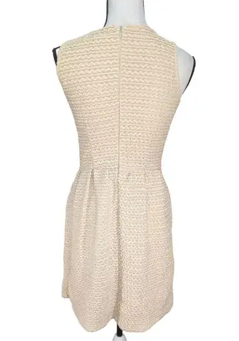 Pim + Larkin  Womens Fit and Flare Mini Dress Cream Textured S