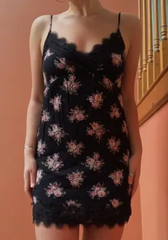 American Eagle Black And Pink Floral Dress