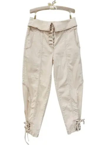 Ulla Johnson Kingston high-waisted tie ankles Jeans in Cream