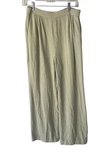 St. John Collection By Marie Gray Size 8 Santana Knit Wide Leg Light Green Pants