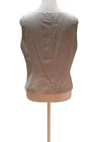 Kasper Light Gray Zip Side Sleeveless V-Neck Tank Top Silky Lining Size 6P