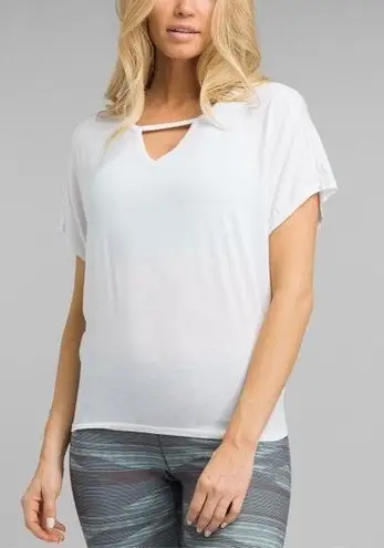 prAna | White Linden V-Neck Top