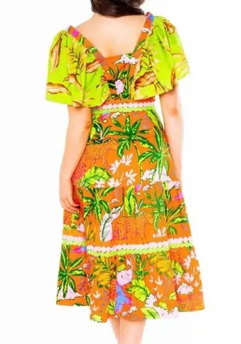 Alden Adair Women Size Medium Jungle Cruise Print Diana Dress Green