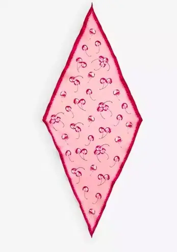 Coach  Airbrushed Cherry Print Silk Diamond Scarf # CS694