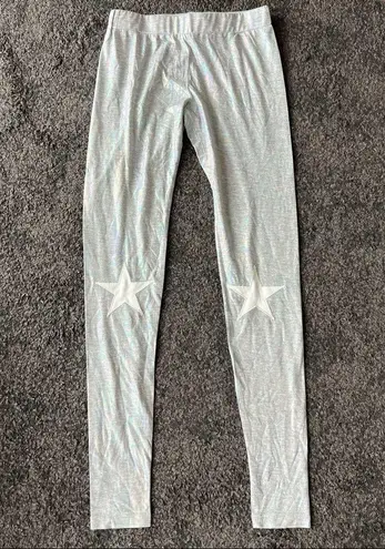English Rose metallic star leggings gray