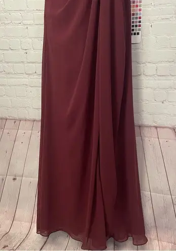 Mori Lee Maroon Maxi Gown with Spaghetti Straps Size 8 NEW prom wedding event