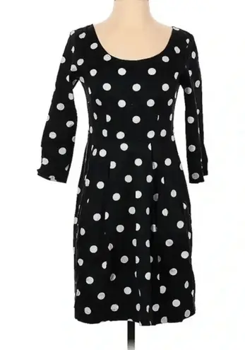 Betsey Johnson  | Black & White Polka Dot Retro Pinup Long Sleeve Dress Size 2 XS
