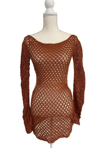 Lovewave The Celeste Mini Dress in Brown Medium New Womens Swim Cover up
