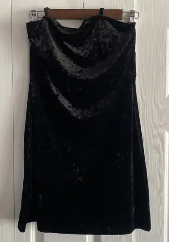 Don't Ask Why Black Velour Italy Mini Dress One Size Halter Tie Witchy Fairy