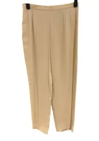 EMANUEL UNGARO Tan Silk Tuxedo Pants Dressy Work Corpcore Cropped Size 40 / 6