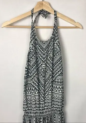 prAna Bijou Black & White Halter High Neck Wide Leg Jumpsuit XS
