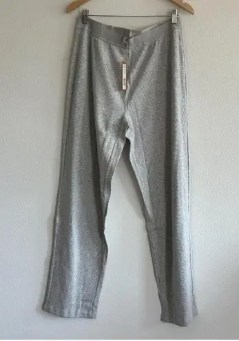 SKIMS Cotton Rib Pant in Light Heather Grey, Size Medium