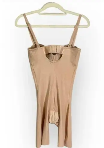 Spanx  Suit Your Fancy Strapless Mid Thigh Bodysuit Women's XL Beige NWT