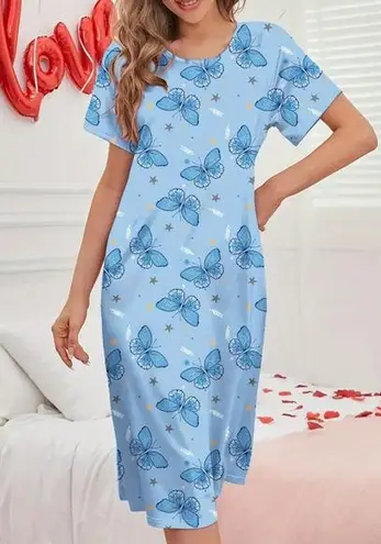 3 for $25. Women Sleepwear Dress medium Blue Butterfly