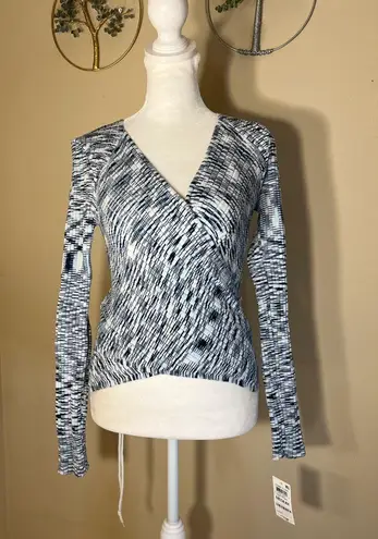 INC International Concepts Femme Flora Space Dye Indigo Cropped Top Medium