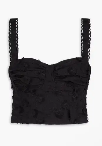 Farm Rio 3D Flower Corset Cropped embroidered crepe bustier Top Size S