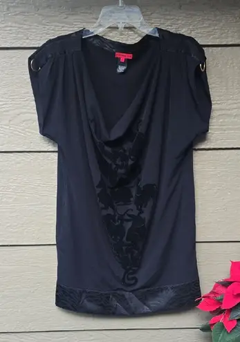 Vivienne Tam Vivian Tam Y2K Zodiac Velvet Tunic Top Black M