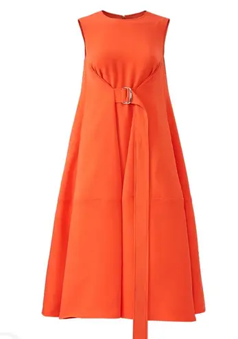 Adeam Belted Parachute Midi Dress in Orange Size 8