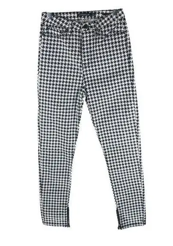 Lip service Womens Houndstooth Needle Skinny Jeans Zipper Ankle Black White 27