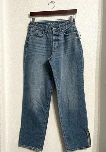 Old Navy  Womens Jeans Denim Blue High Rise Curvy OG Loose Slit Ankle Size 6