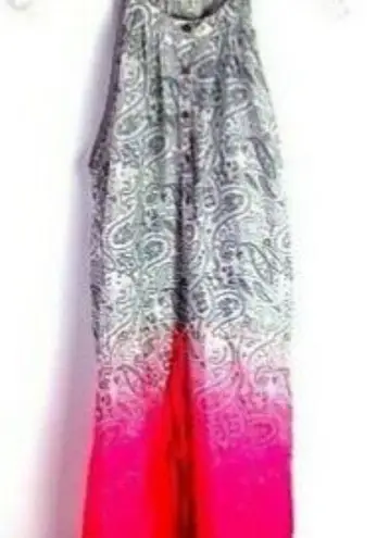 Luxe Apothetique M Summer Super Light Dress in Gray Hot Pink