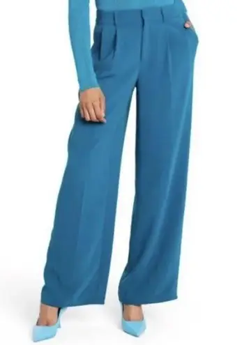 Sergio Hudson Target Trousers Pants Large High Waist Wide Leg Tailored Teal NWT