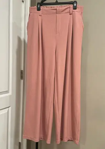 Halara Flex High Waisted Pocket Wide Leg Waffle Work Pants NEW Rose Tan XL