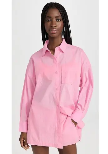 Beach Riot Prism Pink Alexa Button Up Top Tia Shorts Coverup Set