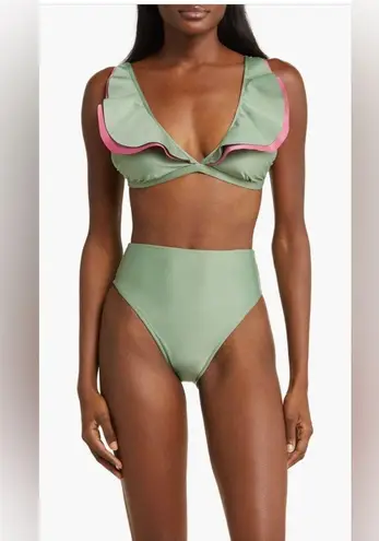 Farm Rio Ruffle Bikini Top, Size Large, $$115