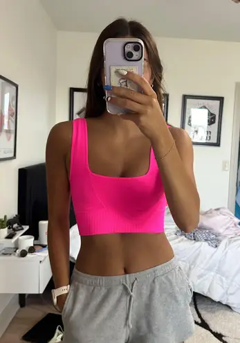 Free People Movement Karma Square Neck Bra in Hot Pink