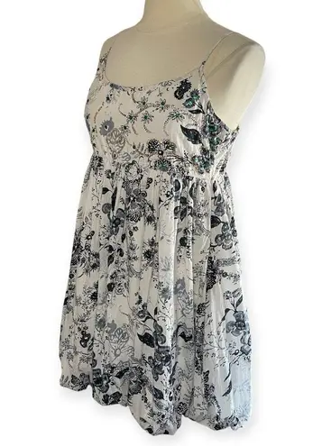 NWT CHAUDRY KC Black & White Cotton Mini Dress Sequin Details, Large