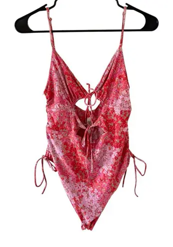 Bond Eye Australia Garden Floral Tied Together One Piece Swimsuit Pink Size L
