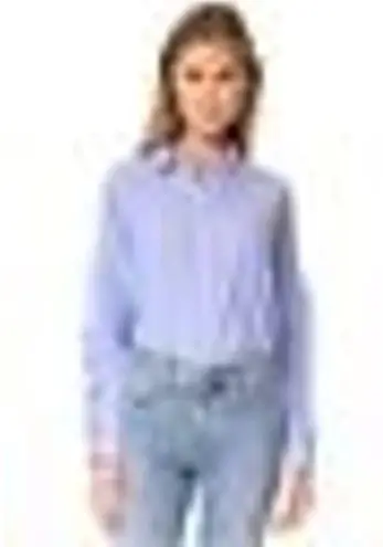 Rails | XS | Lizzi Shirt Ruffle Sleeve Poplin Blue White Stripes Button up Top - Image 3