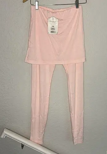 NEW Faceplant Dreams Bamboo Ultra Soft Skort Leggings Pink Loungewear Spa Relax