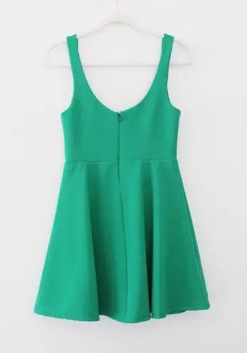 Nasty Gal Drawing a Blank Mini Flare Dress in Shamrock Green NWOT