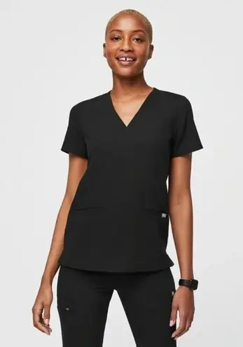 FIGS Casma Three Pocket Scrub Top Size Extra Small Black