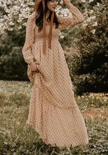 Sézane Sezane Lina Silk Blend Long Sleeve Maxi Dress Size US 2 FR 34